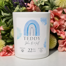 Load image into Gallery viewer, Personalised New Baby Rainbow Candle