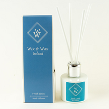 Load image into Gallery viewer, fresh-linen-wix-wax-reed-diffuser-aromatherapy-handmade-ireland-irish-gift