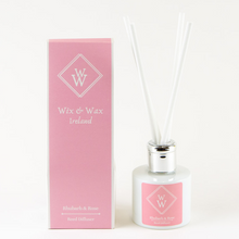 Load image into Gallery viewer, rhubarb-rose-wix-wax-reed-diffuser-aromatherapy-handmade-ireland-irish-gift