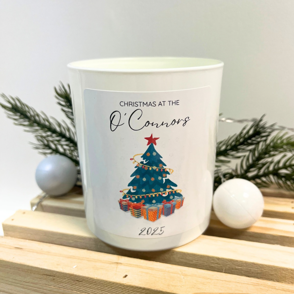 Personalised Family Christmas Tree Candle