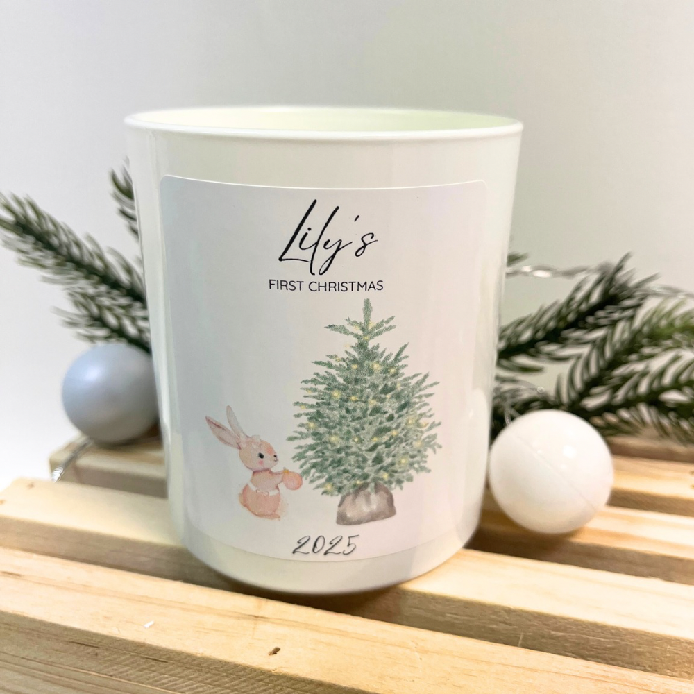 Personalised Babies First Christmas Candle