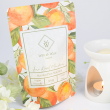 Load image into Gallery viewer, Lime, Basil &amp; Mandarin irish wax melts hand made in ennis, co.clare, ireland in a fresh green shade, handcrafted with soy wax and featuring a crisp, aromatic citrus and herb fragrance.irish gifts ideas
