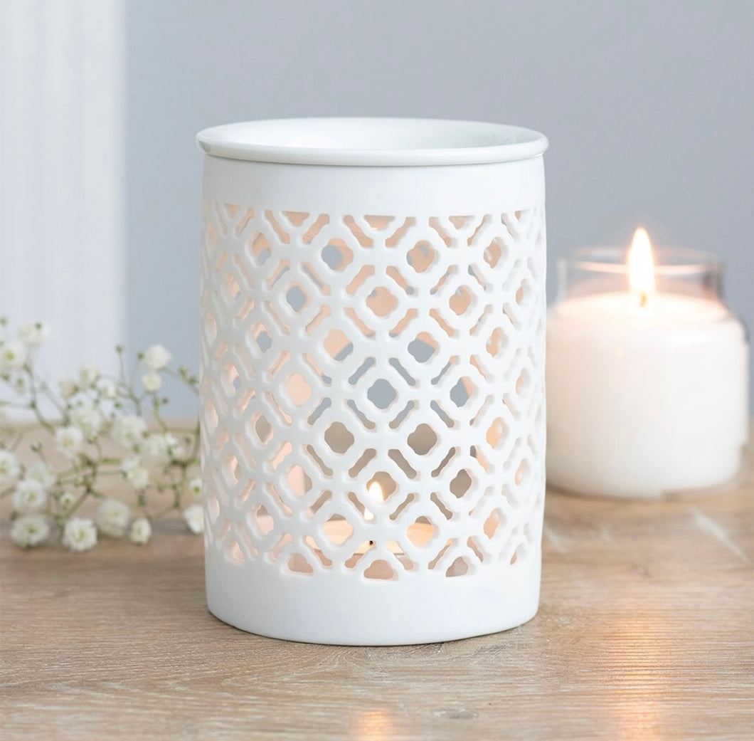 White Lattice Wax Melt Burner