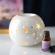 Load image into Gallery viewer, White Iridescent Star Wax Melt Burner
