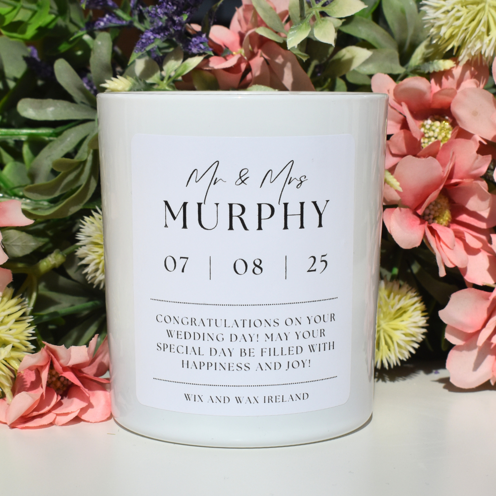 personalised wedding day candles