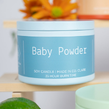 Load image into Gallery viewer, baby-powder-purple -candle-tin-soy-wax-irish-made-in-ireland

