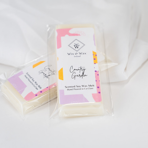 country-garden-floral-woody-snap-bar-wax-melts-hand-poured-wix-and-wax-ireland-irish-gifts