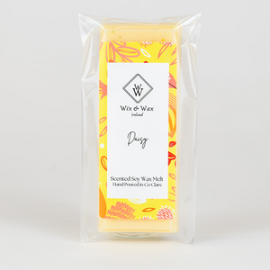 yellow wax melt snap bar Daisy Wax Melt snap bar with fresh floral fragrance – handmade in Ireland by Wix and Wax