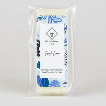 Load image into Gallery viewer, Eco-friendly Fresh Linen Wax Melt in classic white – long-lasting fragrance by Wix and Wax Ireland
