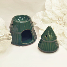 Load image into Gallery viewer, Green Christmas Tree Wax Burner
