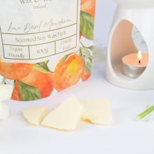 Load image into Gallery viewer, Lime, Basil &amp; Mandarin irish wax melts hand made in ennis, co.clare, ireland in a fresh green shade, handcrafted with soy wax and featuring a crisp, aromatic citrus and herb fragrance.irish gifts ideas

