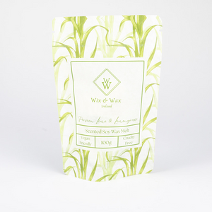 Persian Lime & Lemongrass soy wax melts hand made hand poured in ennis, co. clare, ireland. soy wax, eco friendly, vegan friendly, cruelty free. in a zesty yellow-green hue, handcrafted with soy wax and infused with a fresh, uplifting citrus aroma. irish made gifts ideas