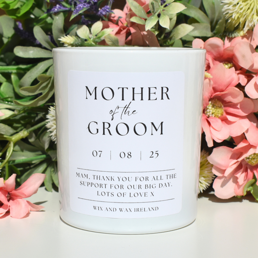 Personalised Mother of The Groom Candle – Wix and Wax Ireland