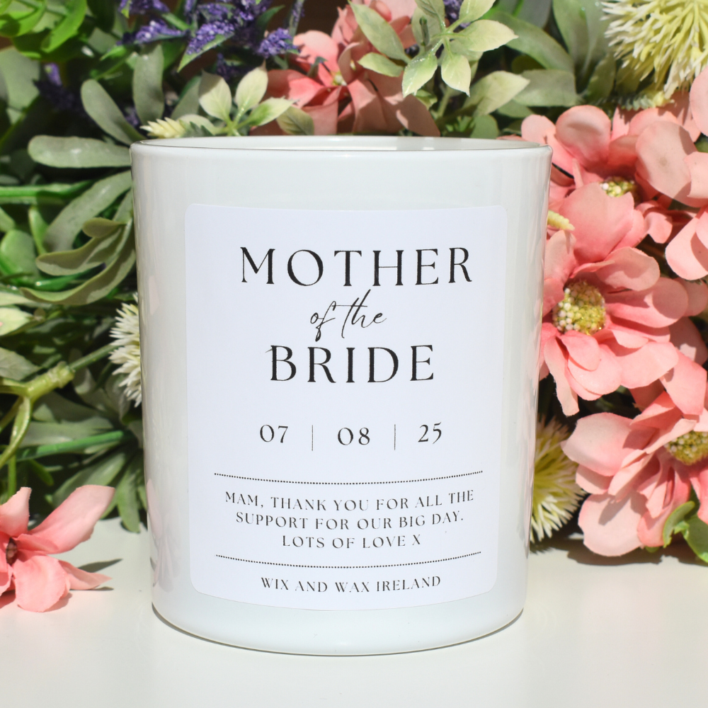 Personalised Mother of The Bride Candle – Wix and Wax Ireland