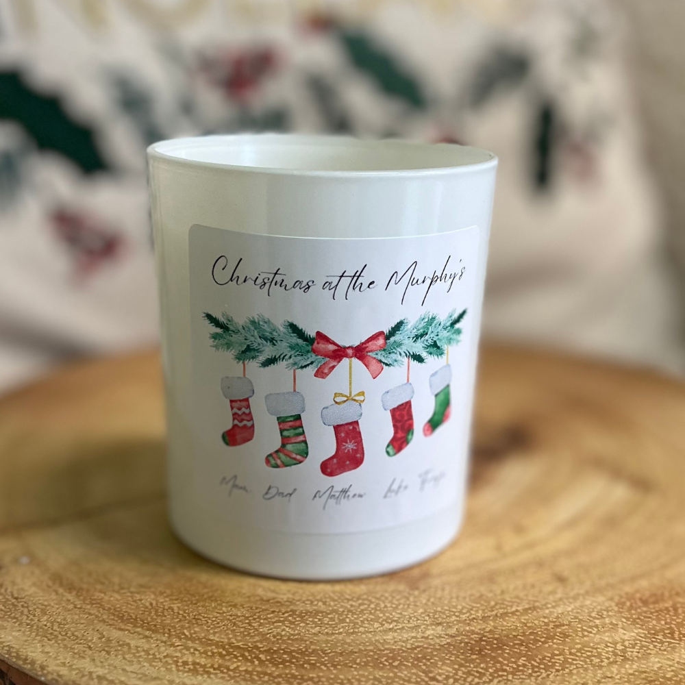 Personalised Christmas Family Candle