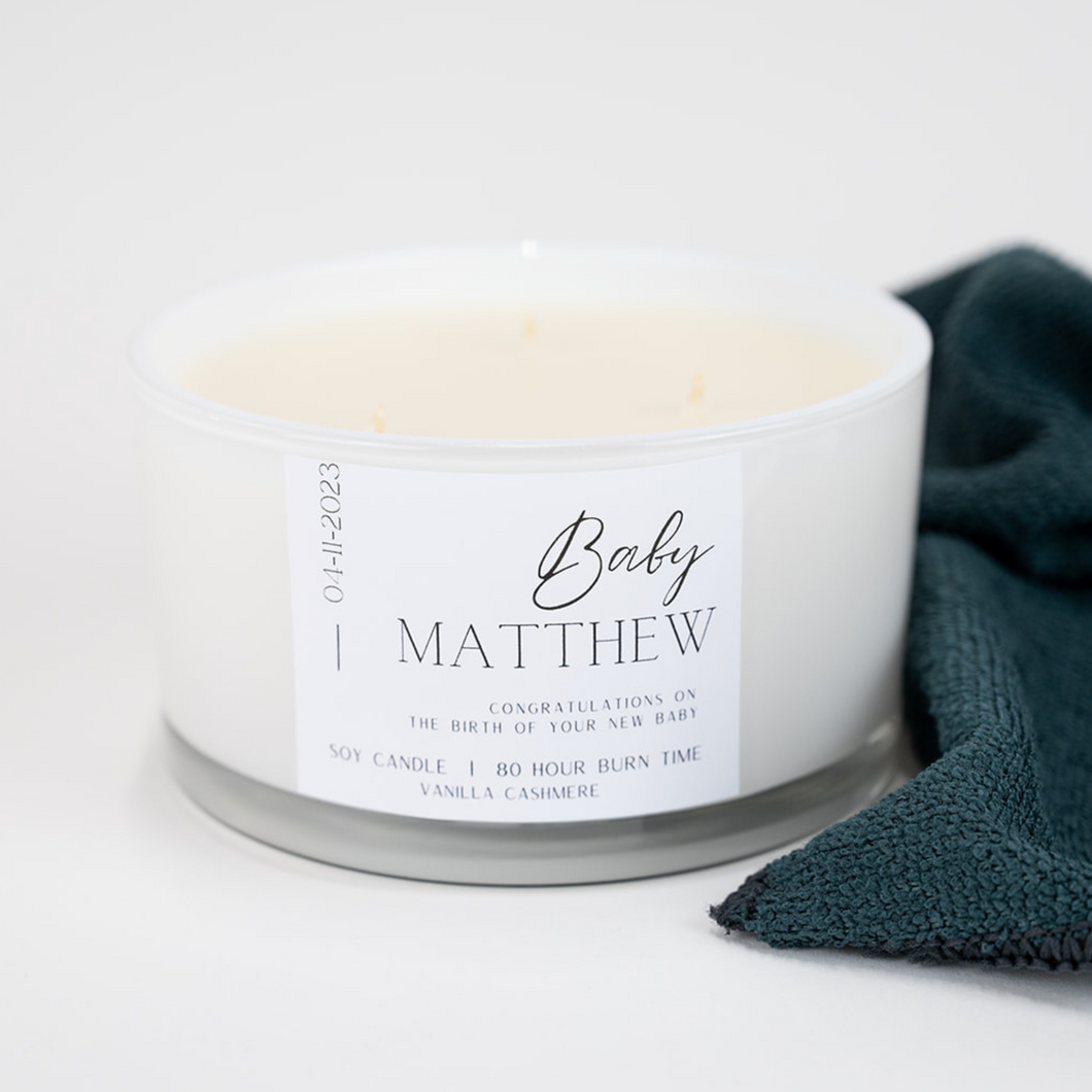 Personalised Baby Candle