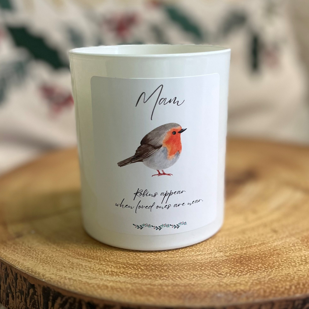Personalised Robin Candle