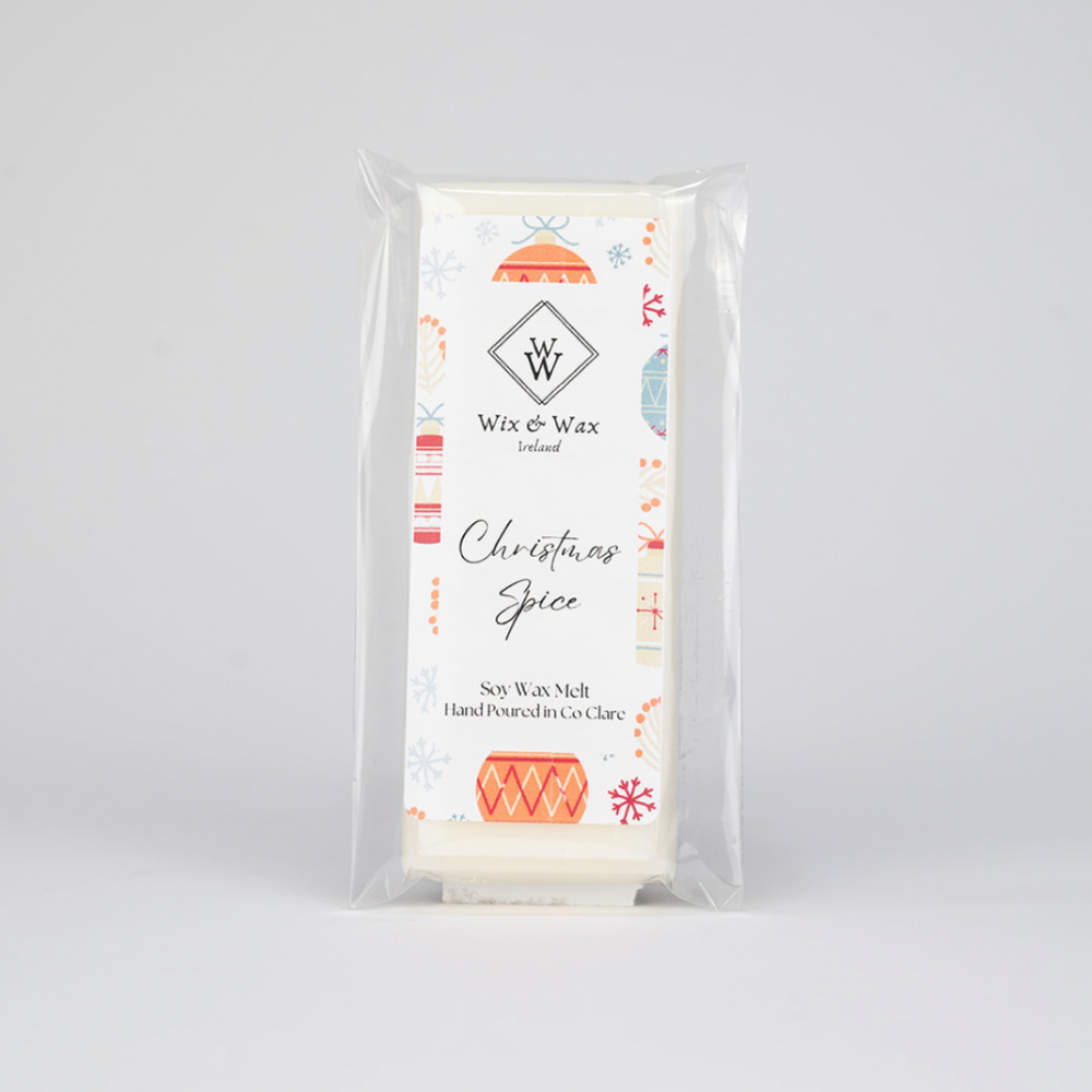 Wax & Wax Christmas christmas spice scented soy wax melt packaging on a white background
