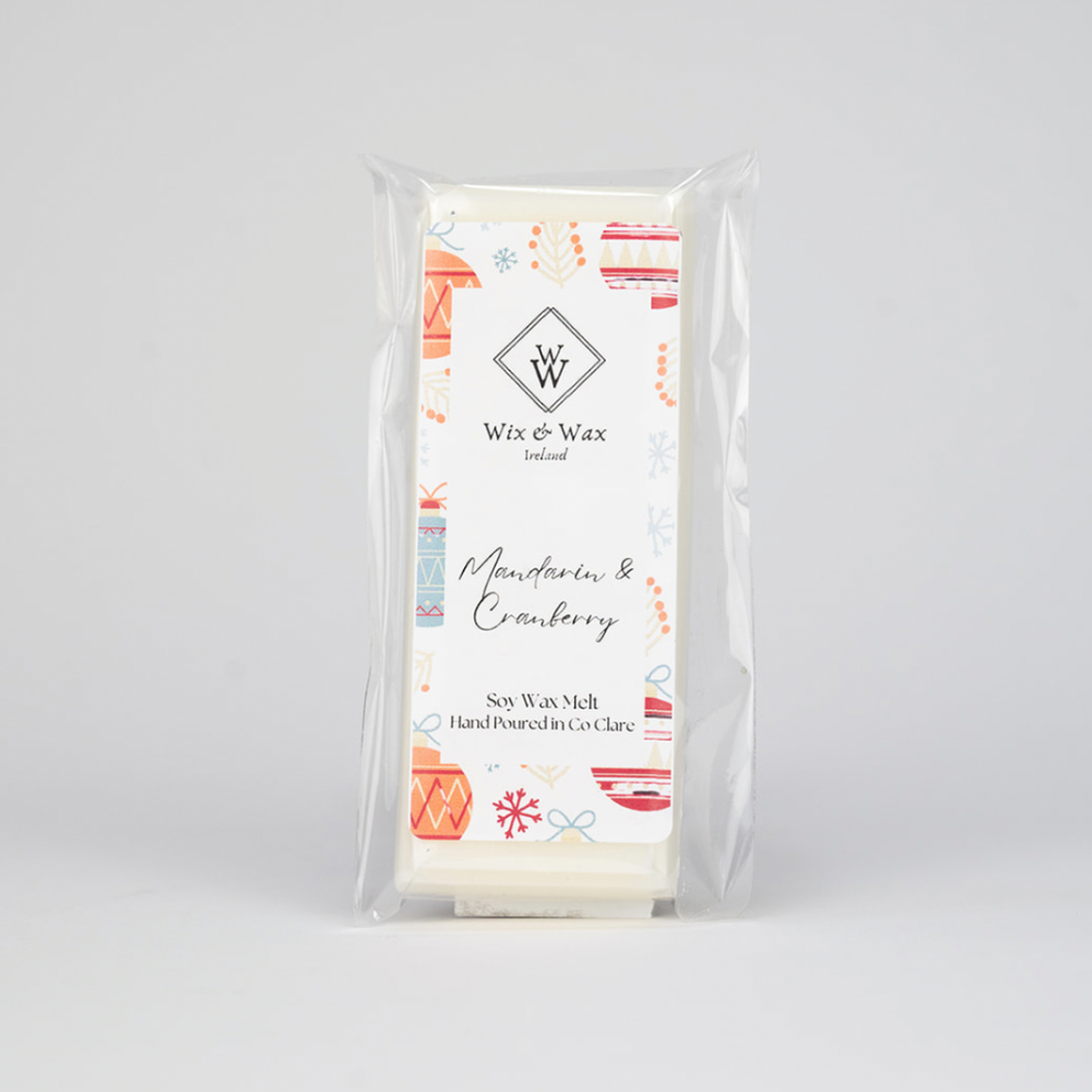 wix and wax mandarin and cranberry scented soy wax melt